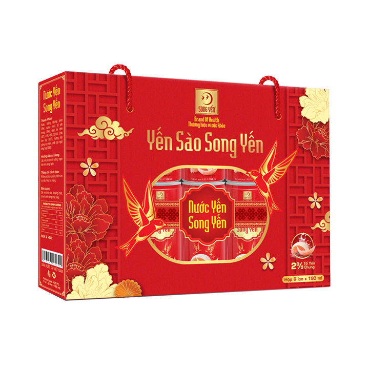 Nước Yến Song Yến (Tổ yến chưng 2%) - Hộp 6 lon